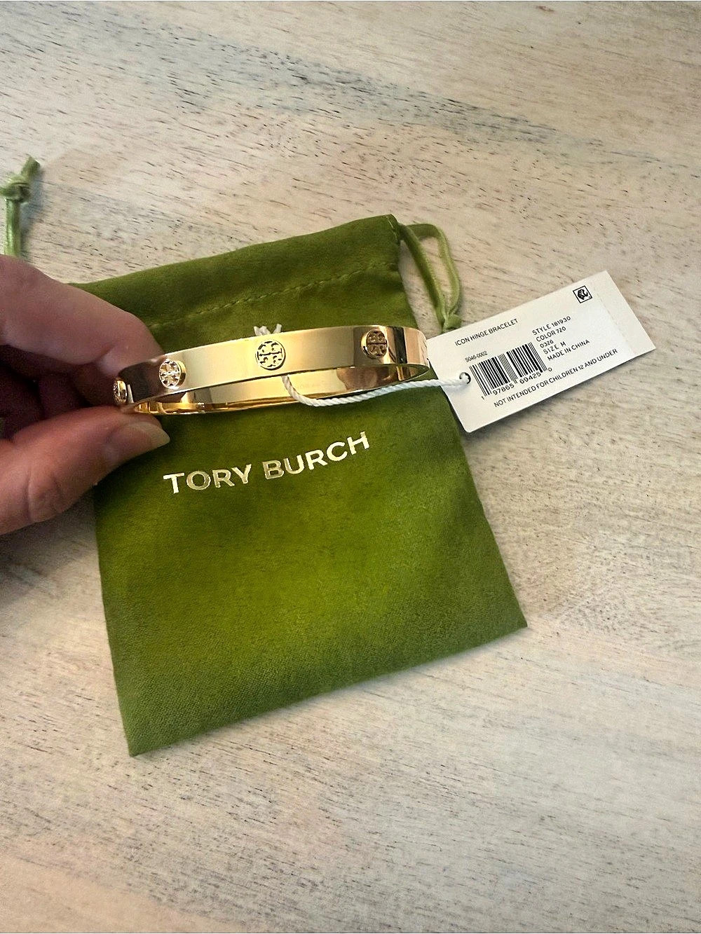 Tory Burch Icon Hinge Bracelet Gold NWT